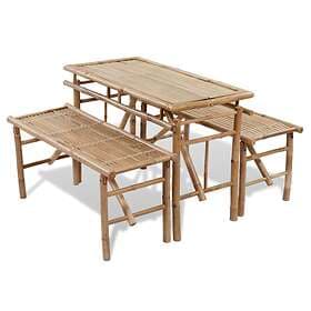 vidaXL Beer Table with 2 Benches 100 cm Bamboo