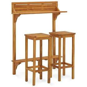 vidaXL 3 Piece Balcony Bar Set Solid Acacia Wood