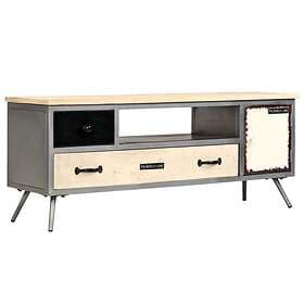 vidaXL TV Cabinet Solid Mango Wood and Steel 120x30x45 cm