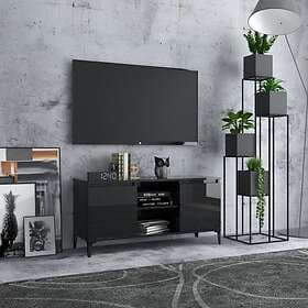 vidaXL TV Cabinet with Metal Legs High Gloss Black 103.5x35x50 cm