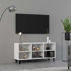 vidaXL TV Cabinet with Metal Legs High Gloss White 103.5x30x50 cm