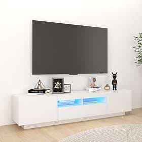 vidaXL TV Cabinet with LED Lights High Gloss White 180x35x40 cm