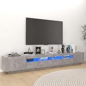 vidaXL TV Cabinet with LED Lights Concrete Grey 260x35x40 cm