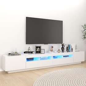 vidaXL TV Cabinet with LED Lights White 260x35x40 cm