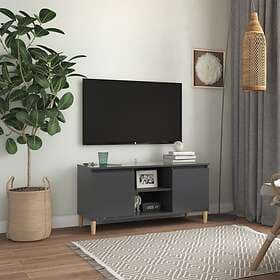 vidaXL TV Cabinet with Solid Wood Legs Grey 103.5x35x50 cm