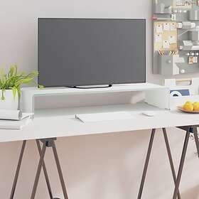 vidaXL TV Stand/Monitor Riser Glass White 80x30x13 cm