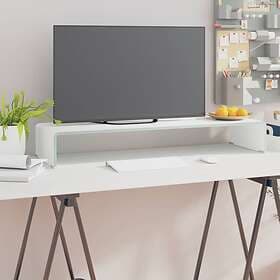 vidaXL TV Stand/Monitor Riser Glass White 90x30x13 cm