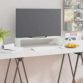 vidaXL TV Stand/Monitor Riser Glass White 60x25x11 cm