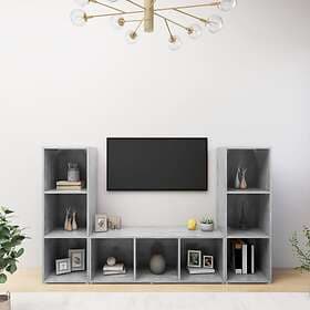 vidaXL TV Cabinets 3 pcs Concrete Grey 107x35x37 cm Chipboard