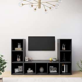 vidaXL TV Cabinets 3 pcs Grey 107x35x37 cm Chipboard