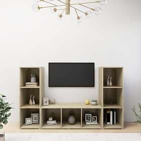 vidaXL TV Cabinets 3 pcs Sonoma Oak 107x35x37 cm Chipboard