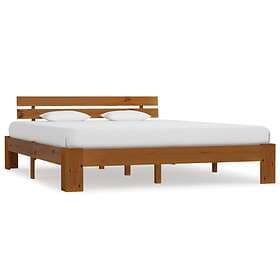 vidaXL Bed Frame Honey Brown Solid Pine Wood 160x200 cm