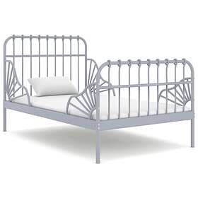 vidaXL Extendable Bed Frame Grey Metal 80x130/200 cm