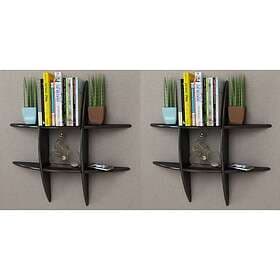 vidaXL Wall Shelves 2 pcs Black