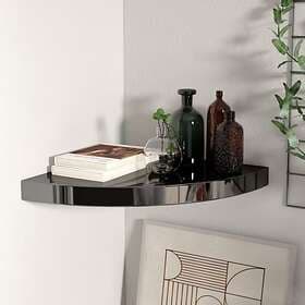 vidaXL Floating Corner Shelf High Gloss Black 35x35x3.8 cm MDF