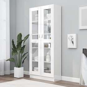 vidaXL Vitrine Cabinet High Gloss White 82.5x30.5x185.5 cm Chipboard