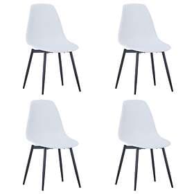 vidaXL Dining Chairs 4 pcs White PP