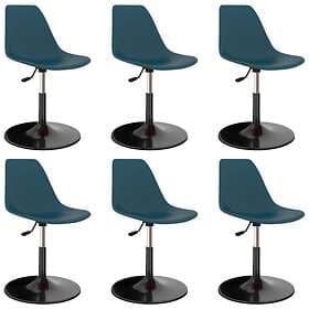 vidaXL Swivel Dining Chairs 6 pcs Turquoise PP