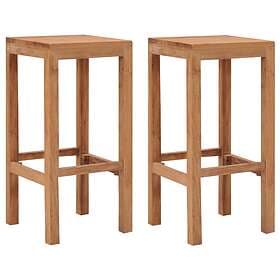 vidaXL Bar Stools 2 pcs Solid Teak Wood