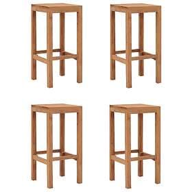 vidaXL Bar Stools 4 pcs Solid Teak Wood