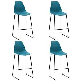 vidaXL Bar Chairs 4 pcs Turquoise Plastic