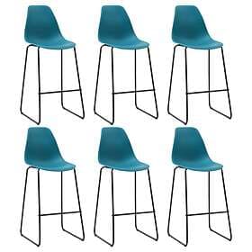 vidaXL Bar Chairs 6 pcs Turquoise Plastic