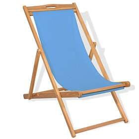 vidaXL Deck Chair Teak 56x105x96 cm Blue