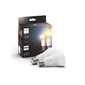 Philips Hue White Ambiance LED E27 A60 2200K-6500K 1100lm 8W 2-pack (Dimmable)