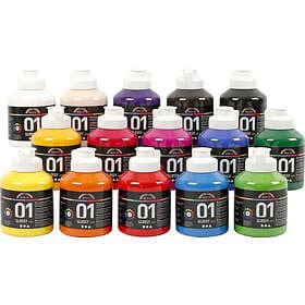 A-color Glossy Akrylfärg Set 15x500ml