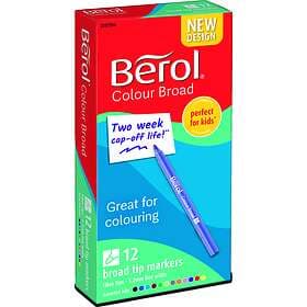 Berol Colour Broad Tip Tuschpennor 12-pack