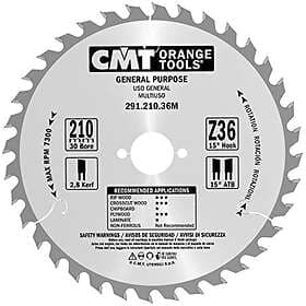 CMT Sågklinga för trä 291; 210x2.8x30; Z36; 15°