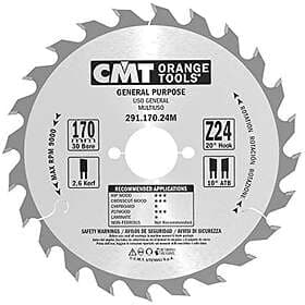 CMT Sågklinga för trä 291; 170x2.6x30; Z24; 20°