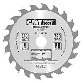 CMT Sågklinga för trä 291; 140x2.4x20; Z20; 15°