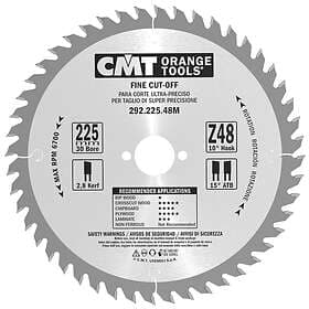 CMT Sågklinga för trä 292; 225x2.8x30; Z48; 10°