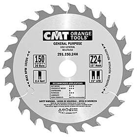 CMT Sågklinga för trä 291; 150x2.4x20; Z24; 15°