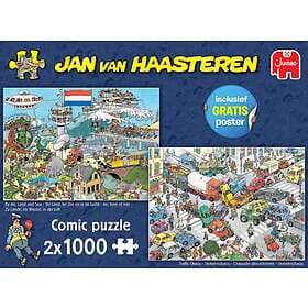 Jan Van Haasteren 2i1 Pussel Fordon kaos 2x1000 Bitar