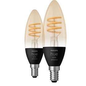 Philips Hue White Ambiance Filament E14 Candle 350lm 4500K 4.6W 2-pack (Dimmable