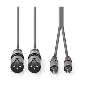 Nedis 2xXLR - 2xRCA M-F 3m