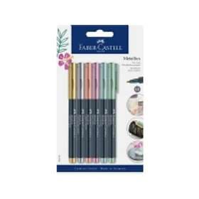 Faber-Castell: Fiberspetspenna Metallics 6-pack