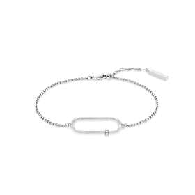 Calvin Klein Elongated Oval Bracelet Stainless Steel Armband Med Zirconia 350001