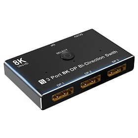 NÖRDIC 32.4Gbps DisplayPort - 3x Displayport F-F Bi-Directional 8K@30Hz Splitter