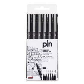 Uni Pin Fineliner Set om 6 st