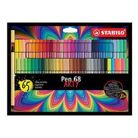 Stabilo Pen 68 Arty 65-pack – tuschpennor med 1 mm spetsbredd