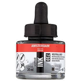 Amsterdam Acrylic Ink 30ml Bottle 30ML, NEUTRAL GREY 30ML