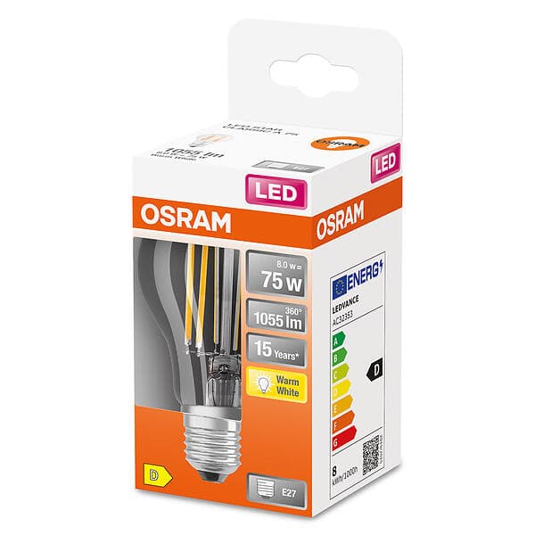 Osram LED-Lampa Normal (75) Box E27 827 Cl A LED-LAMPA NORMAL KLAR BOX CL