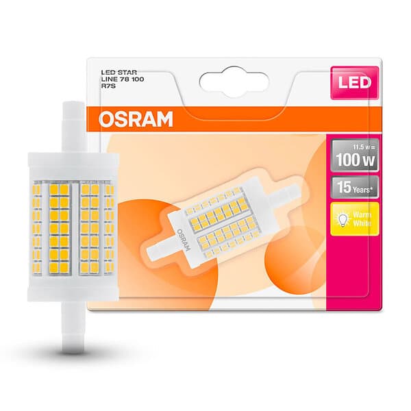 Osram LED-glödlampa LINE 11.5W/827 (100W) short R7s