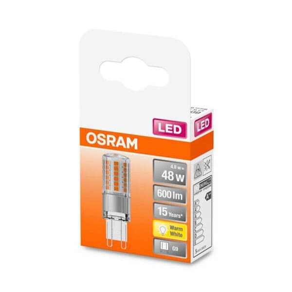 Osram LED-glödlampa PIN 4.8W/827 (48W) clear G9