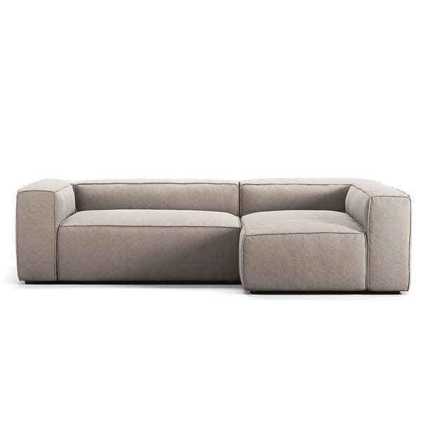 Decotique Grand 3-sæderssoffa Divan Højre, Sandshell Beige Polyester