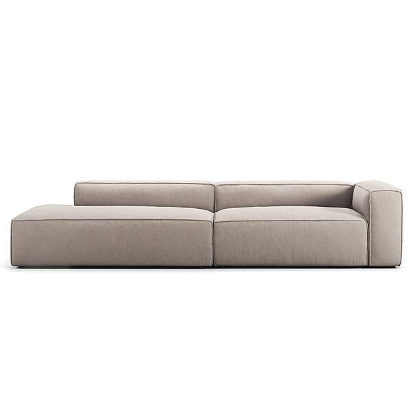 Decotique Grand 3-sæderssoffa Öppet Avslut Venstre, Sandshell Beige Polyester