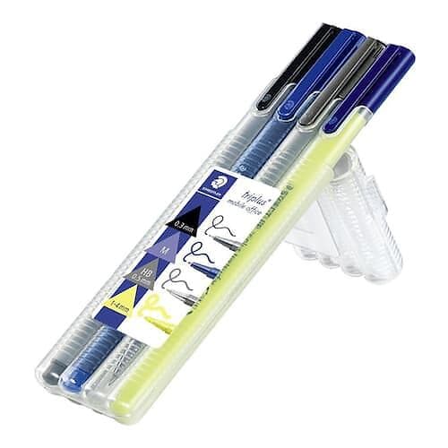 Staedtler Triplus Mobile Office 34 paket med fineliner, mekanisk stiftpenna och 